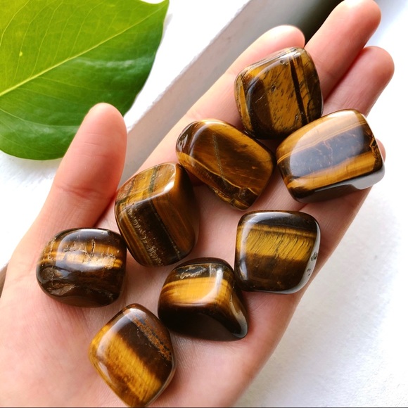 Jewelry - 2pcs • Tiger’s Eye Tumbled (Medium) Stones